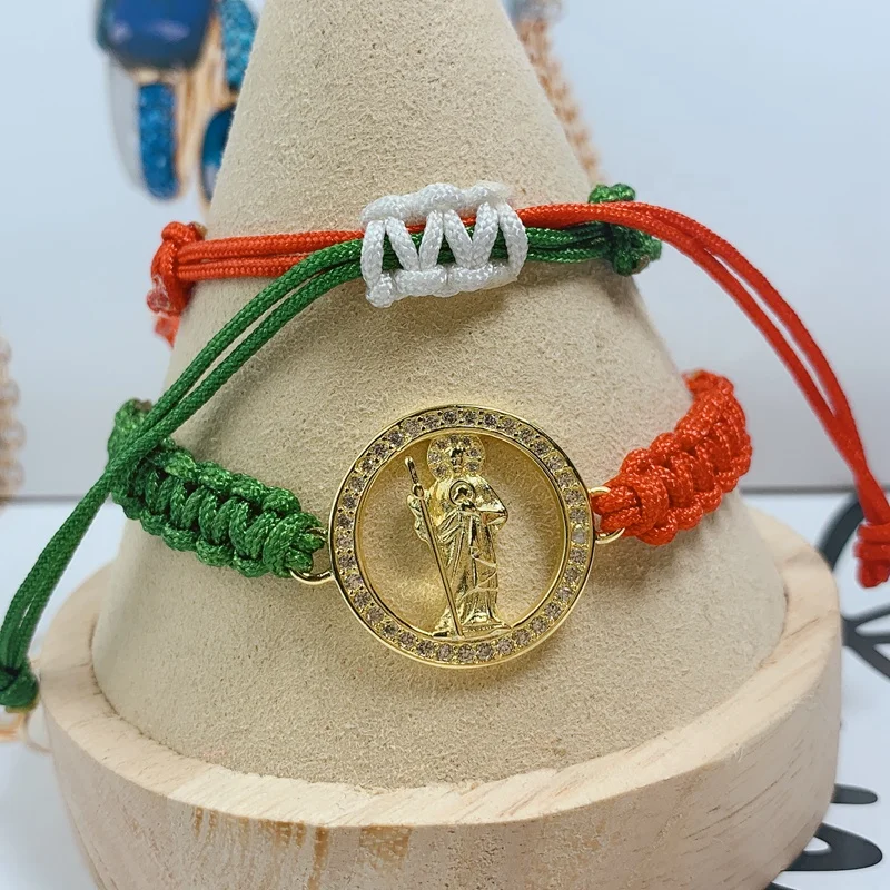 

New Braided Rope Bracelets Hand Woven Jesus San Jude charm Bracelet Men Women