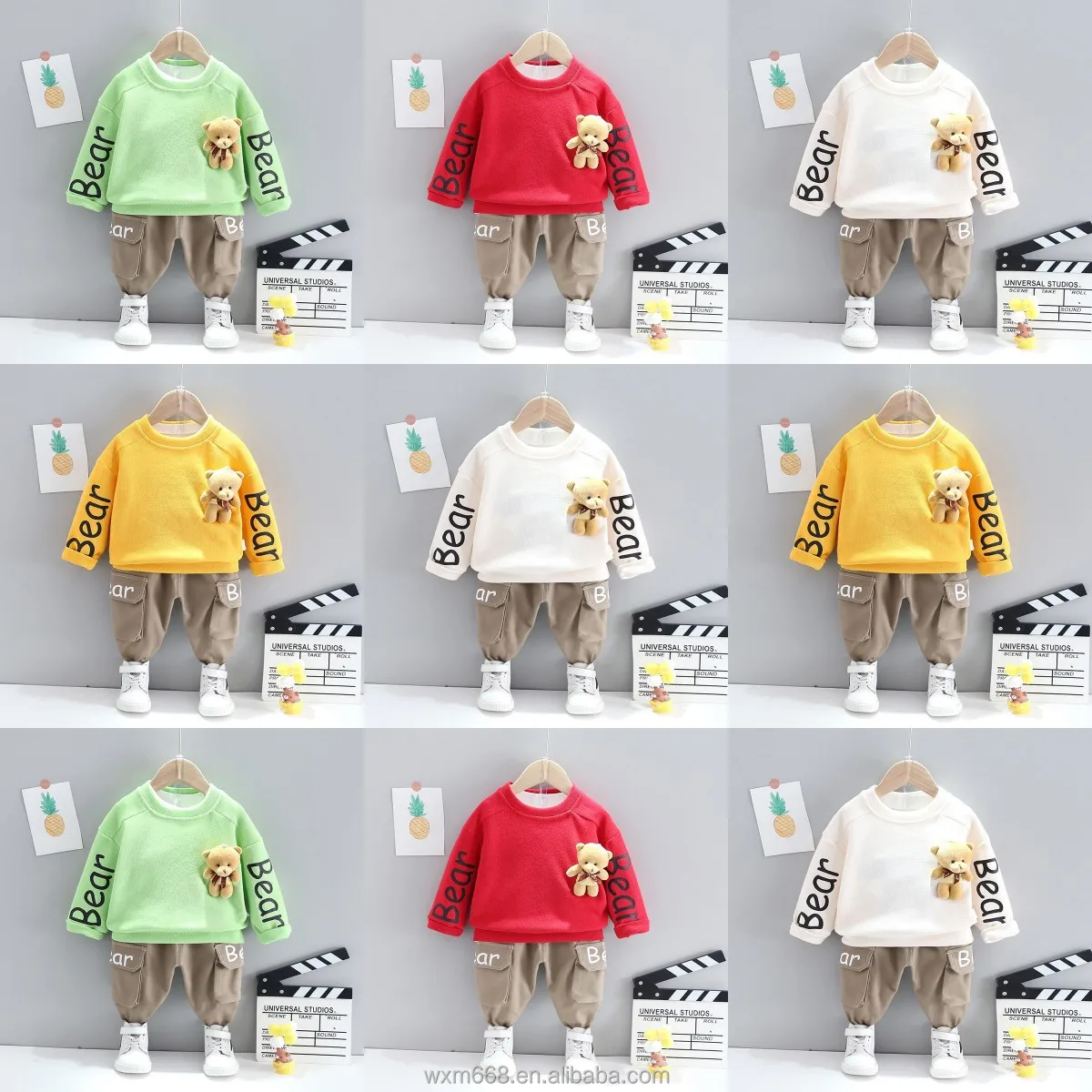

Fall winter children's clothing children's hoodie set Korean cashmere girls' sweater set children's sports set