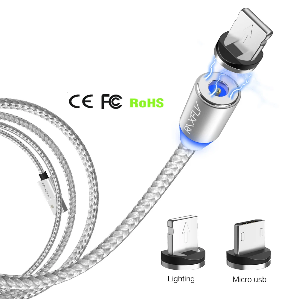 

Free Shipping 1 Sample OK RAXFLY 1M Nylon Braided 3In 1 Usb Cord Cable Cell Phone Charger Multi 3 In 1 Magnetic Charging Cable