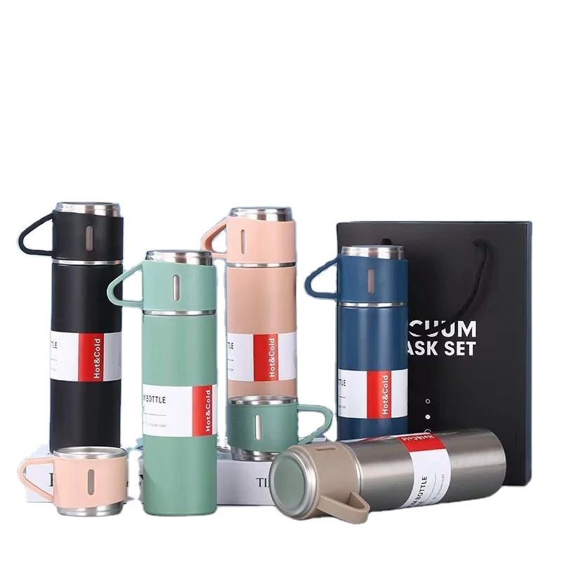 

HYB OEM stainless steel water bottle manufacturer business promotion gifts thermos vacuum flasks set