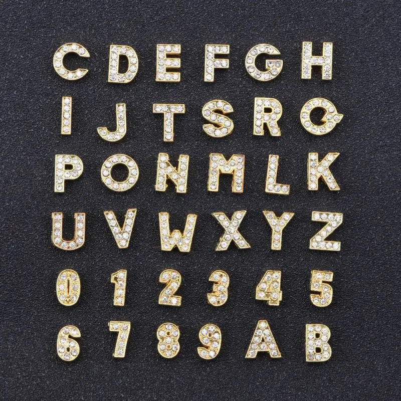 

Alloy Gold Metal Letter A-Z alphabets for kids croc shoe charms gifts spell your name on bracelets and sandals decoration