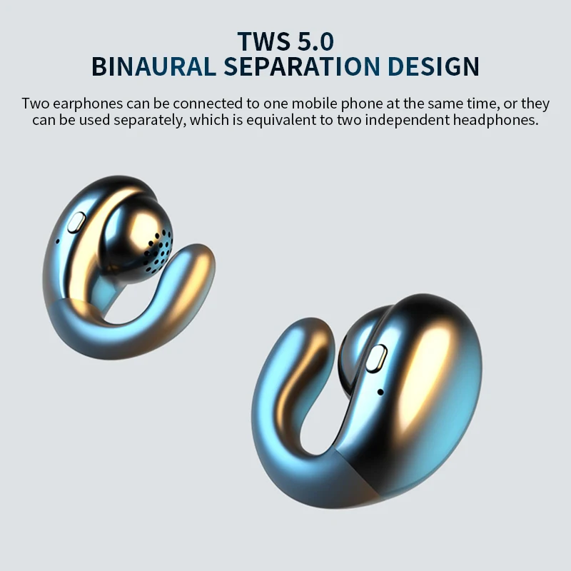 S19 non-Ear Wireless Bluetooth headset single-ear mini invisible small ear-mounted bone conduction concept super long standby - ANKUX.COM