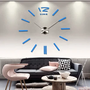 Image of Home Decor diy 3d wall sticker clock modern wall clocks acrylic mirrored decorative sticker