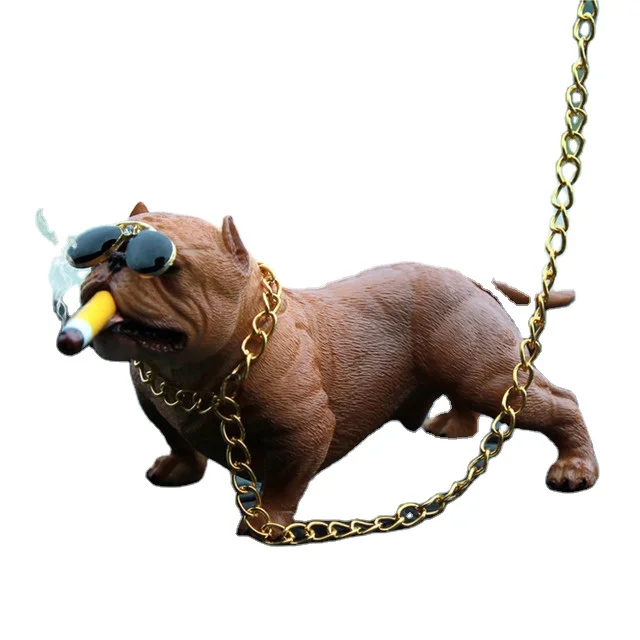 

Car Interior Decoration Dashboard Ornament Fashion Funny Cute Home Auto Accessories No Base Bully Pitbull Dog, White,black,brown