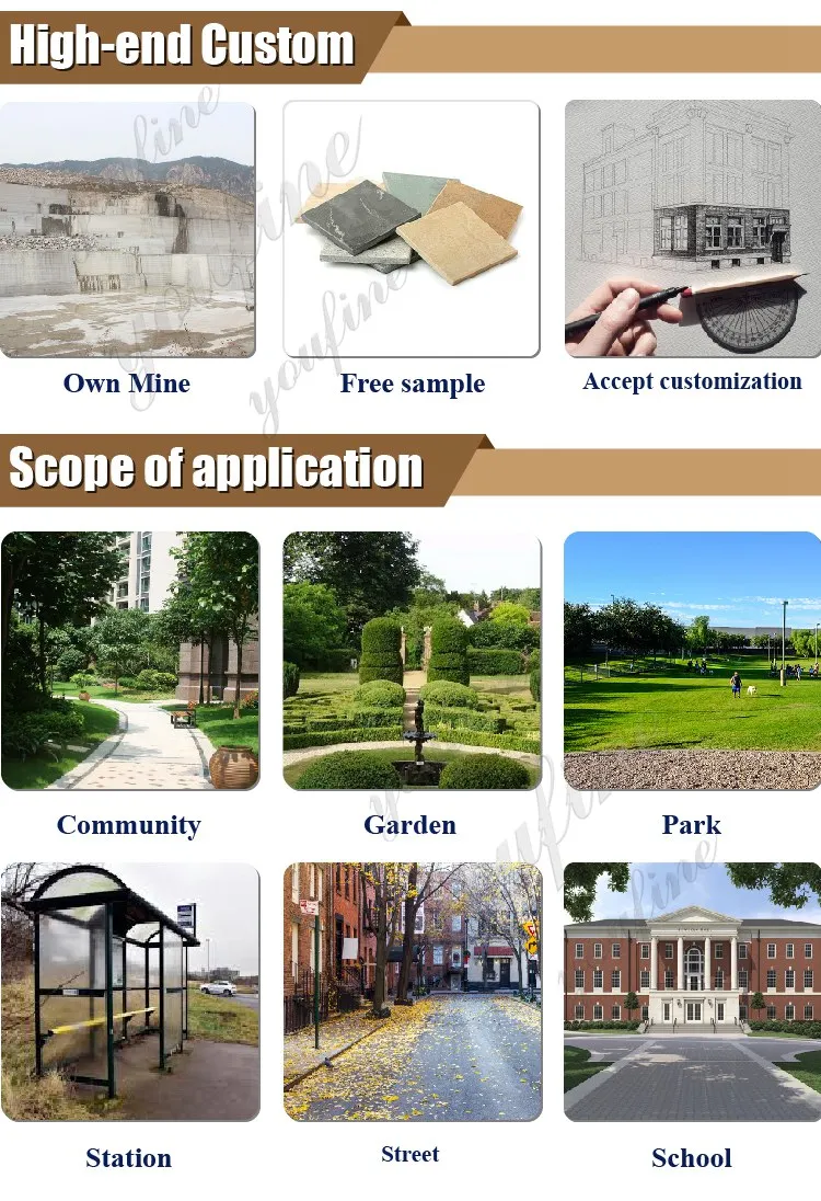 Park Street Natural Granite Stone Bench