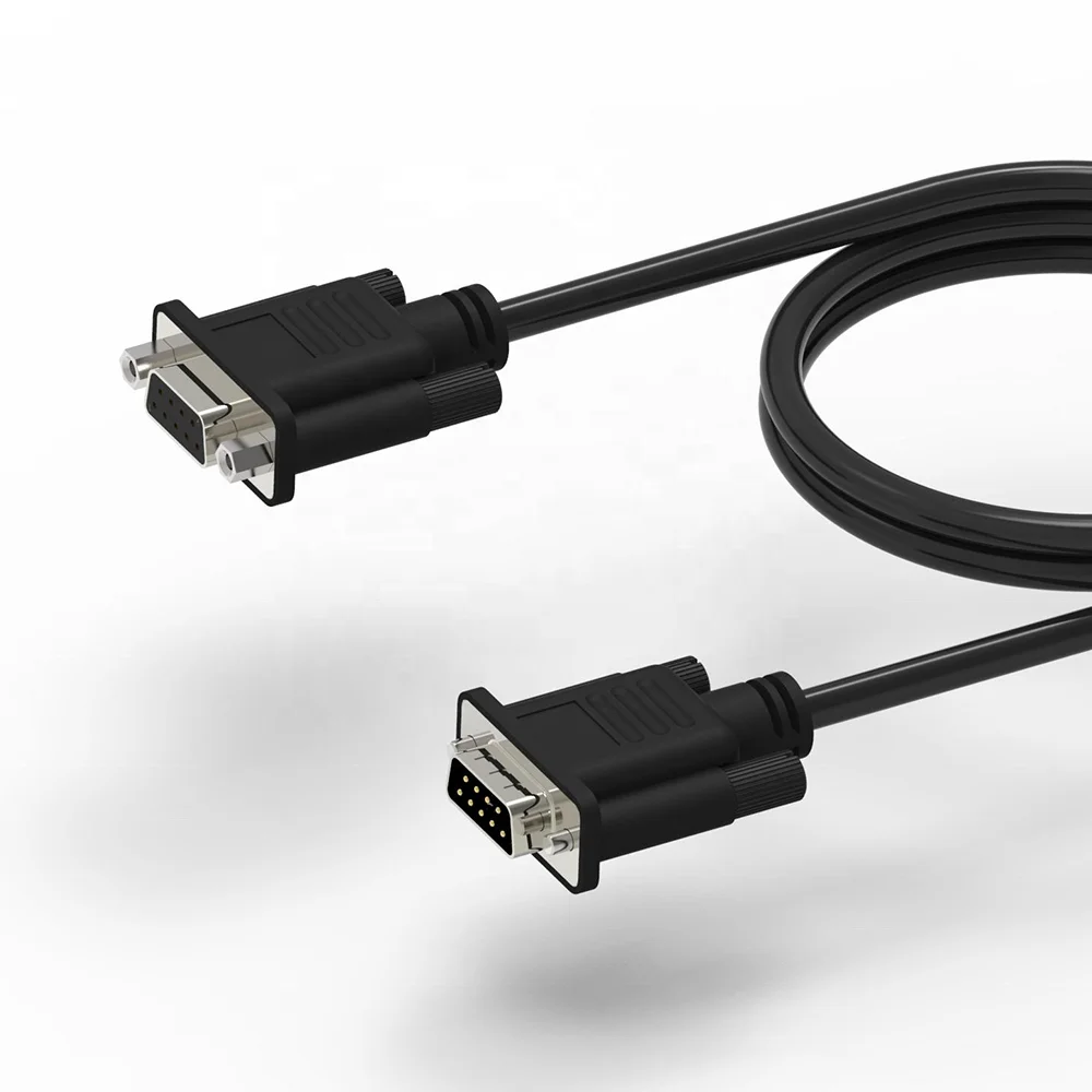 

Custom DB9 Male to Female RS232 Computer Extension Cables D-sub RS232 Serial Cable, Black