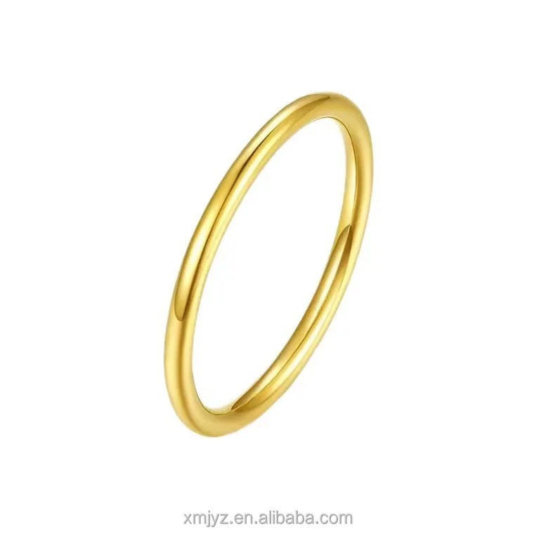 

Certified 18K Gold Ring Simple Bracelet Ring Au750 Glossy Hipster All-Match Simple Elegant Gift Shop Preferred Recommendation
