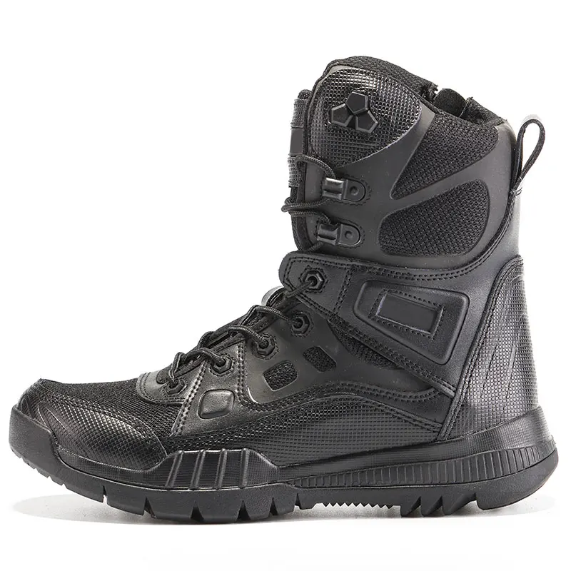 

Military Tactical Mens Boots Special Force Leather Black Combat Ankle Boot Army Work Shoes