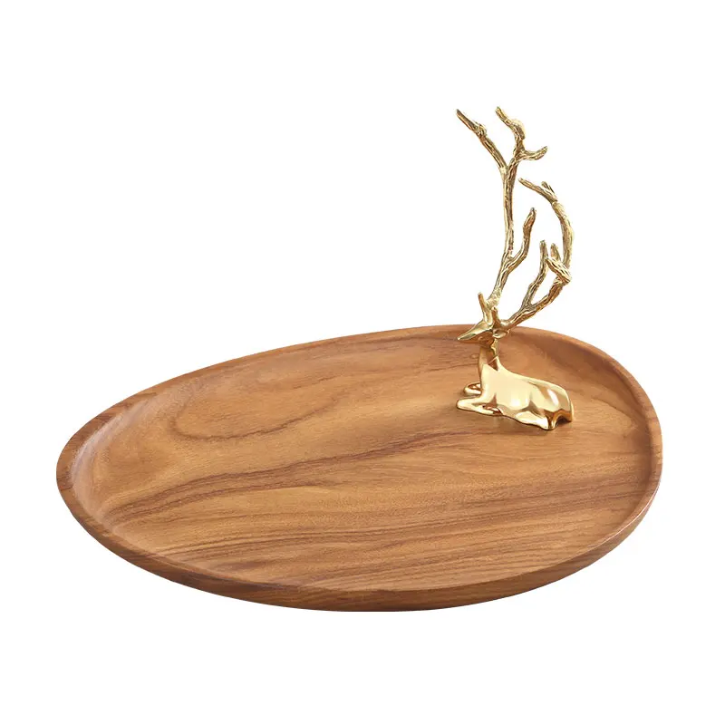 

Wholesale Luxury Wooden Hotel Bedside Wedding Desktop Organizer Jewelry Key Necklace Ring Makeup Storage Tray Home Decorative, Wood