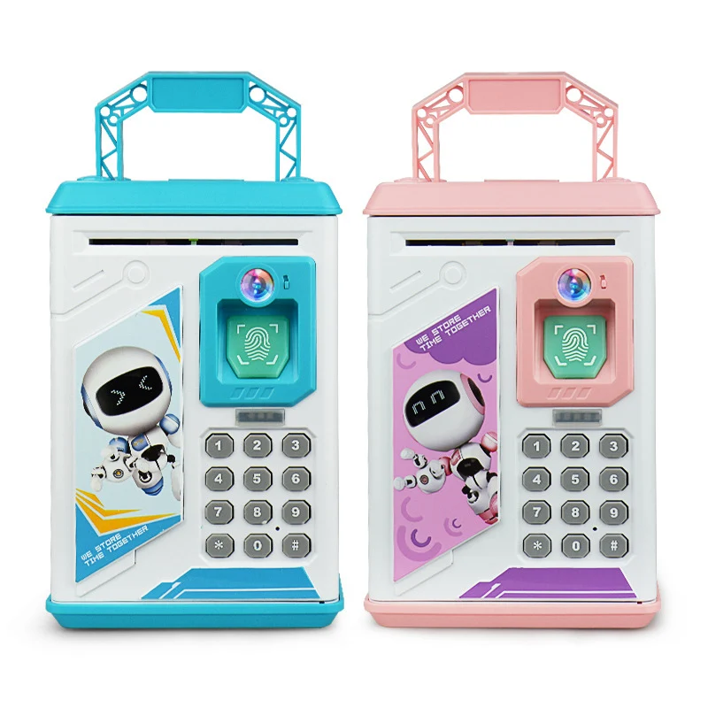 

EE869 Plastic ATM Piggy Box Password Money Bank Toy for Kids Fingerprint Money Saving Bank Toys Multifunction ATM Piggy Bank