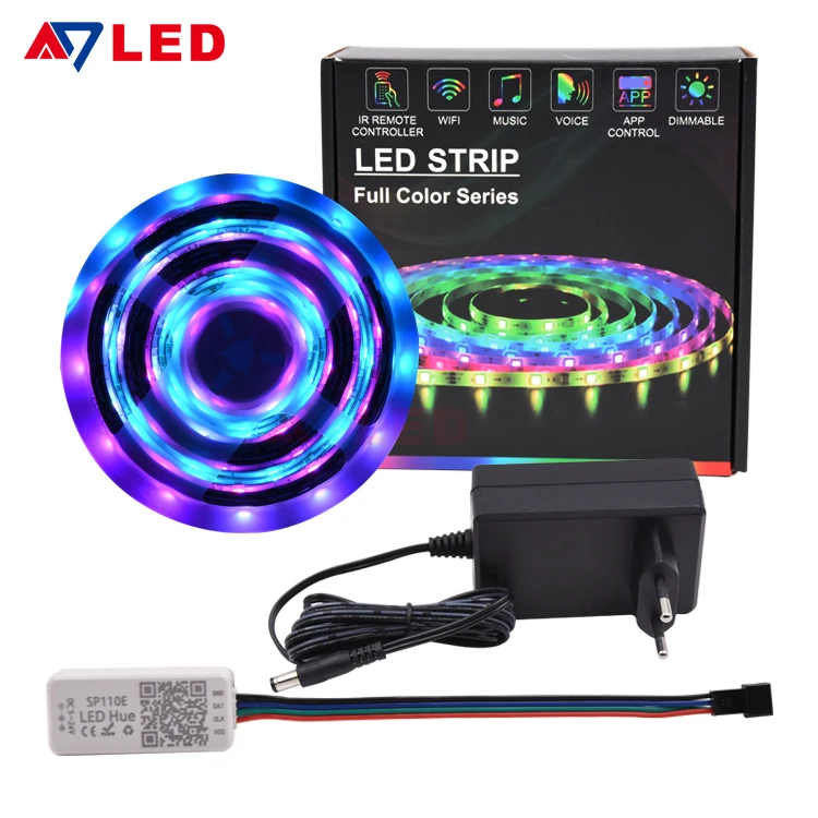 Under Cabinet Rope LED Lighting Fita De LED Colorida  Recessed LED Strips Luces LED RGB 5Mts