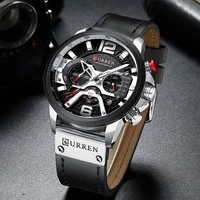 

CURREN 8329 Top Brand Casual Sport Watches for Men Luxury Military Leather Wrist Watch Man Clock Fashion Chronograph Wristwatch