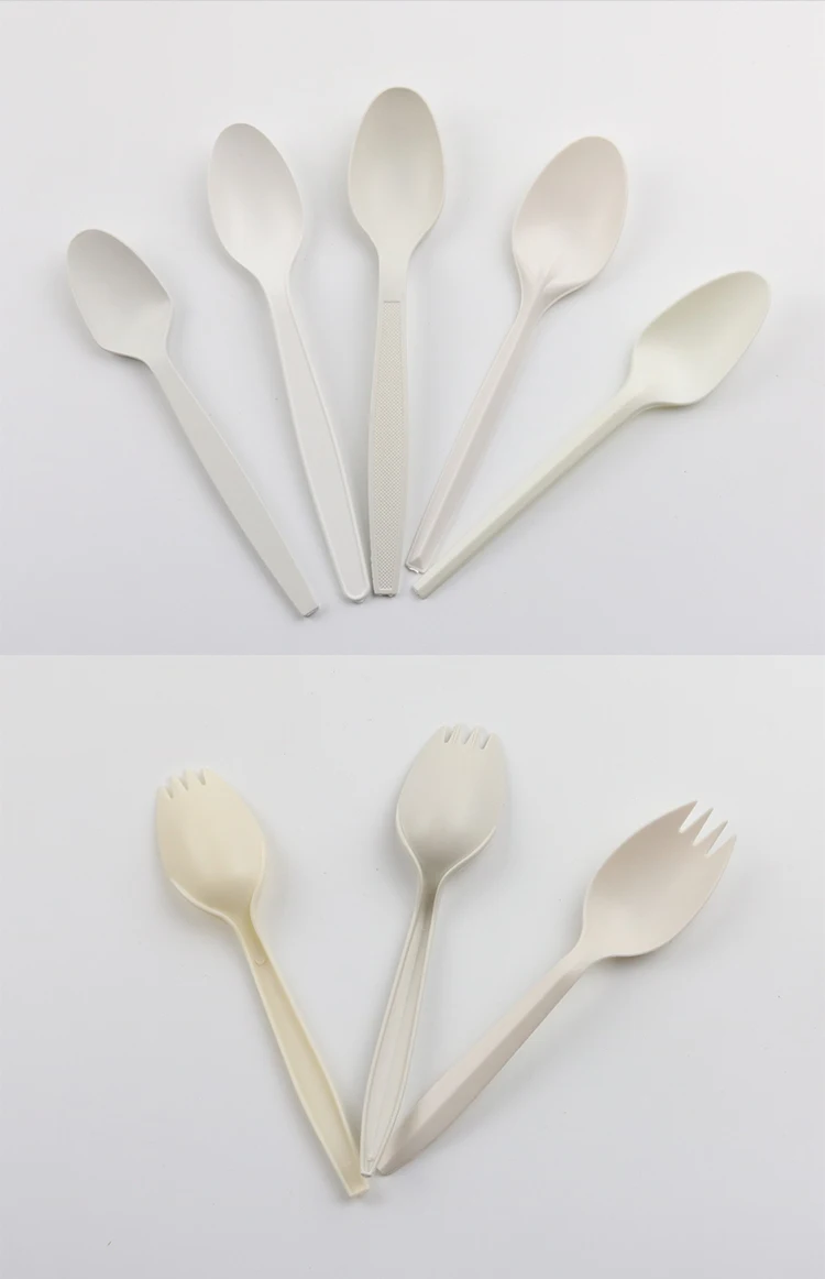 Disposable Biodegradable Corn Starch Knife Fork Spoon Compostable Cornstarch Cutlery