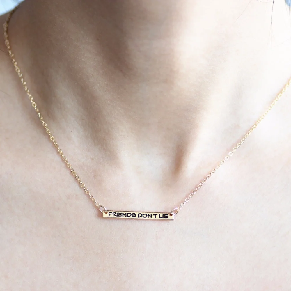 

Timlee N077 Simple Personality Friends Don't Lie Letter Pendant Necklace Best Friends Gifts