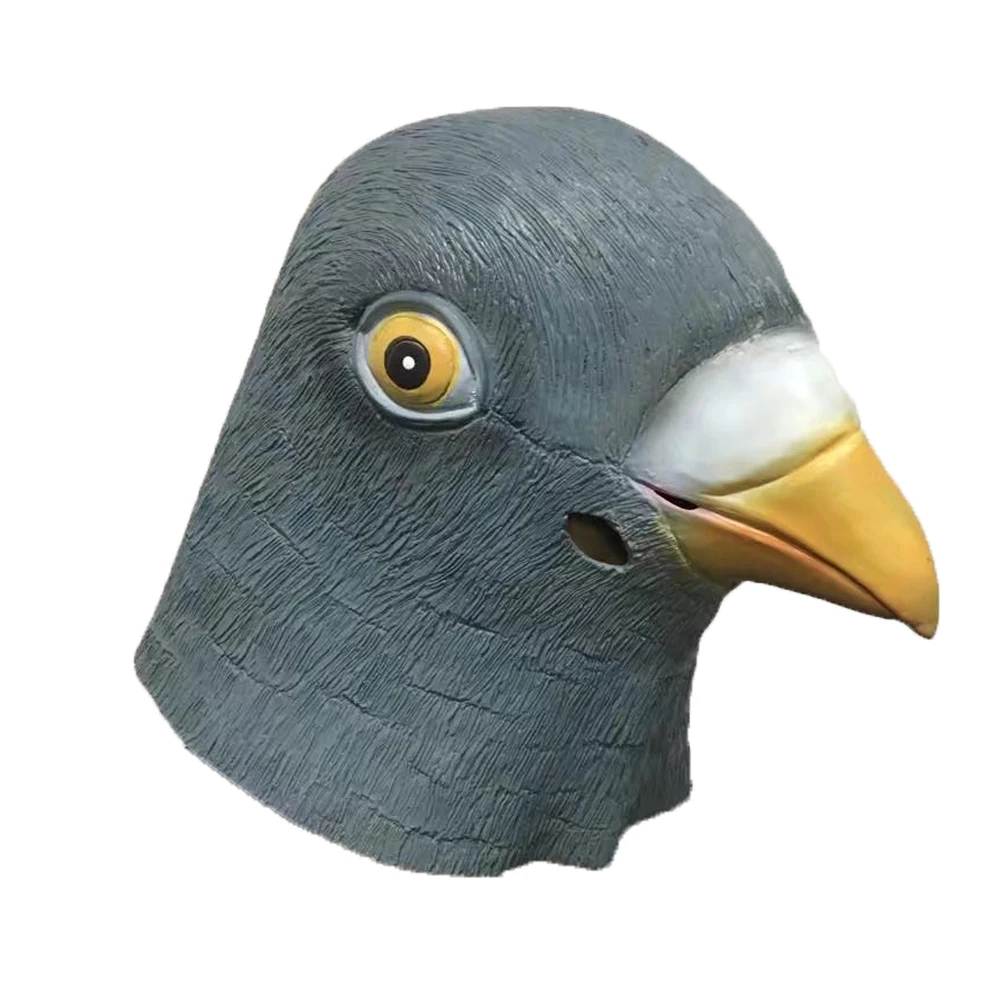 
Molezu OEM Factory Eco-friendly Natural Latex Christmas Pigeon Full Head Mask Halloween Animal Bird Party Masks 
