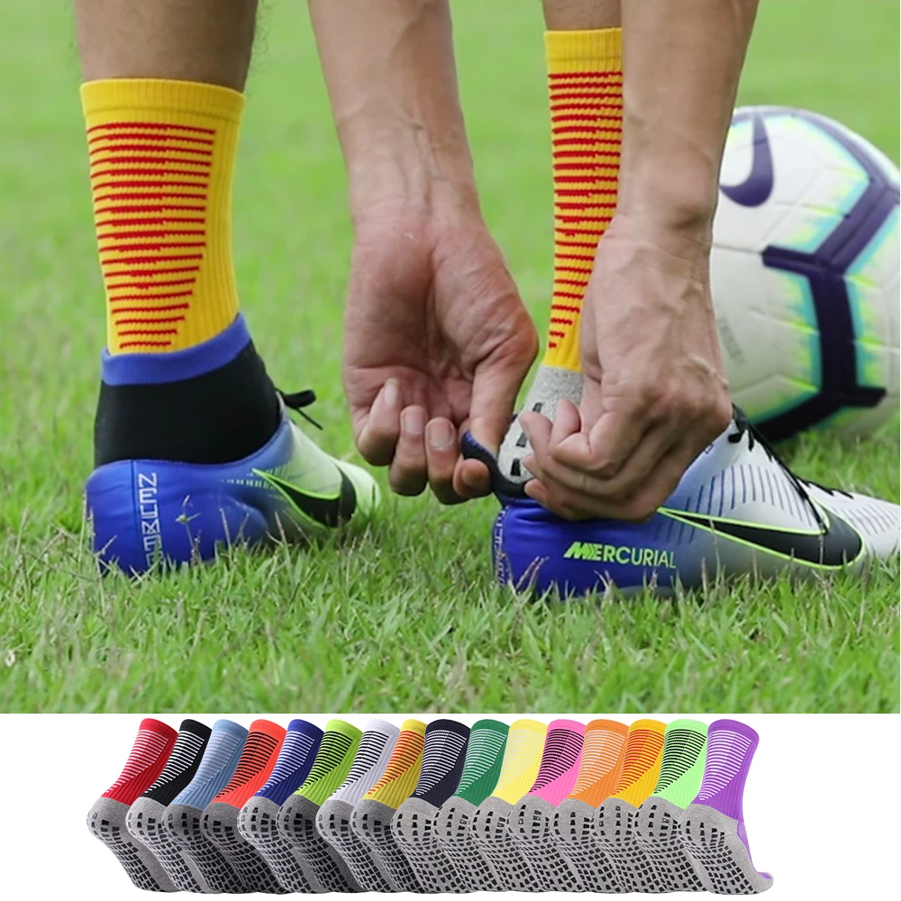 

Calcetas Calcetines Para Soccer Grip Anti Slip Man Elite Tube Terry Tens Compression Sports Running Football Crew High Socks, 8 colors