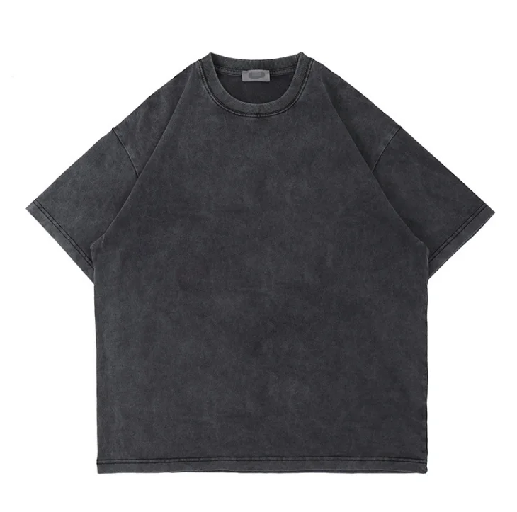

Bulk black acid top for men designer heavyweight vintage wash t shirt