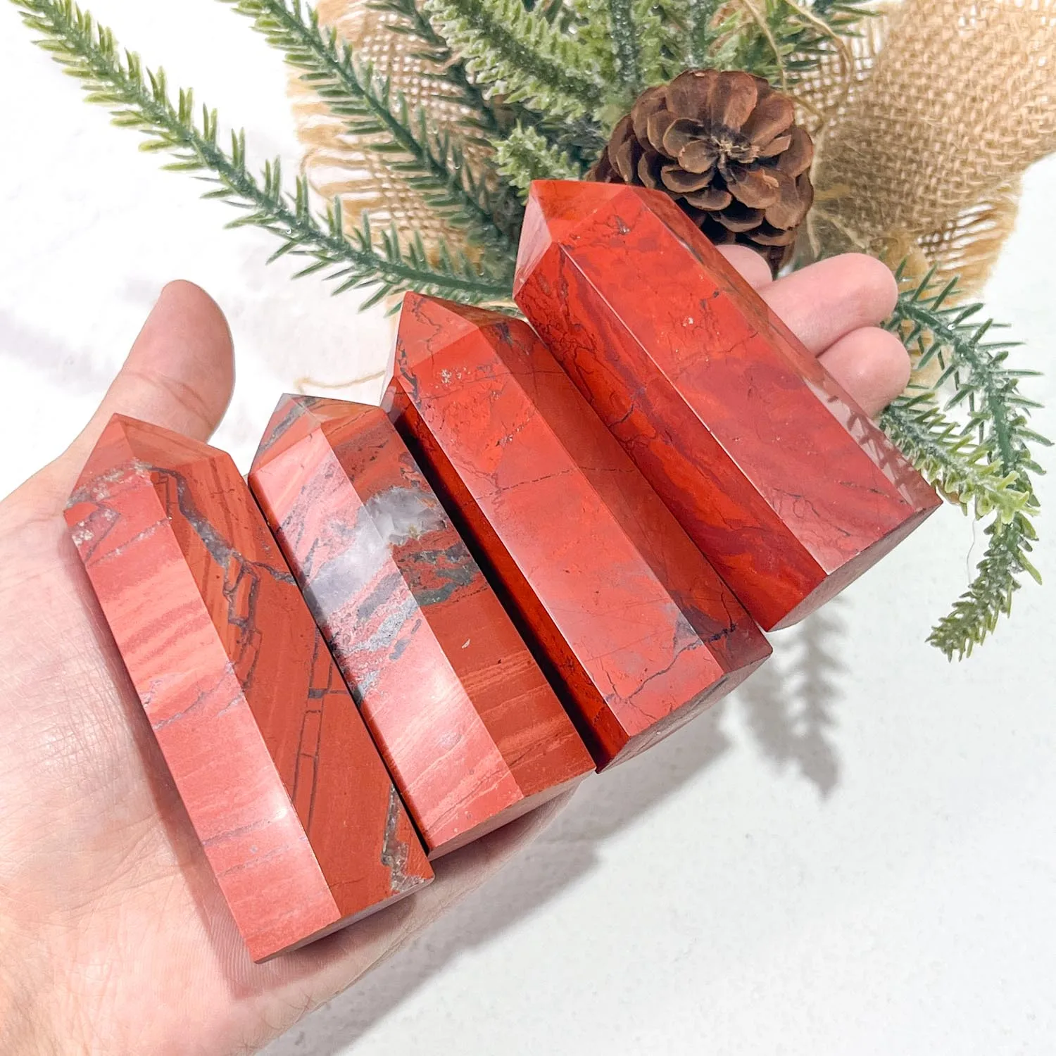 New Arrival Red Jasper Crystal Point Red Jasper Stone Tower Obelisk Crystal Tower for Healing and Home Decoration