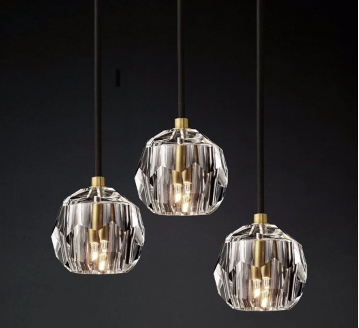 Moderne Kristall Insel Anhänger Beleuchtung Mini Vintage Glas Foyer