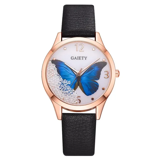 

2022 Brand Women Watches Luxury Removable Rhinestone Butterfly Watches Ladies Leather Dress Ladies Wrist Watches Female Clock, Multi colors