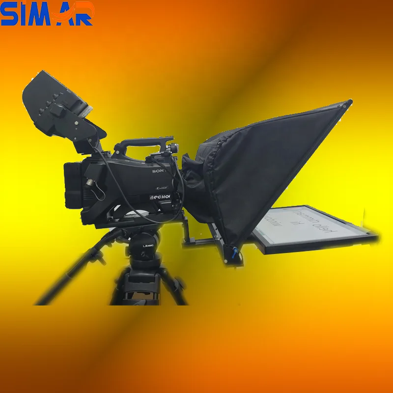 

20 inch portable monitor laptop prompter for indoor or outdoor interview speech teleprompter broadcast, Black