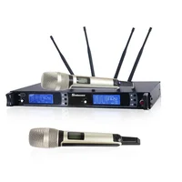 

Professional stage UHF wireless microphone with 2 handheld headset collar mic