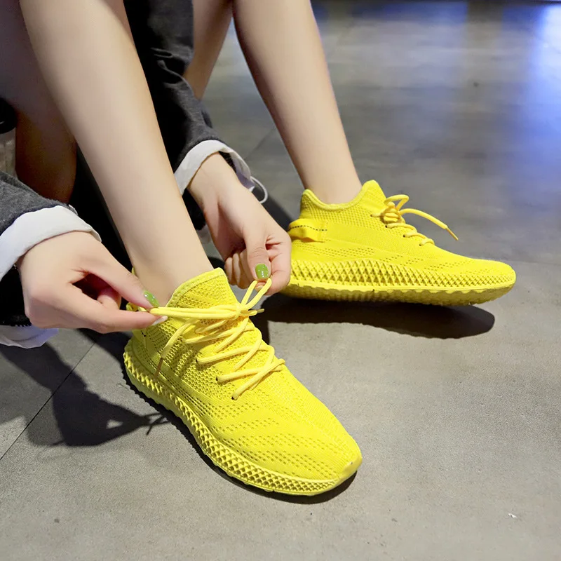 

HX-D-FZ6627 Hot Sale Flat Sneakers Ladies Fashion Yellow Sports Shoes Women Casual shoes, Requirement