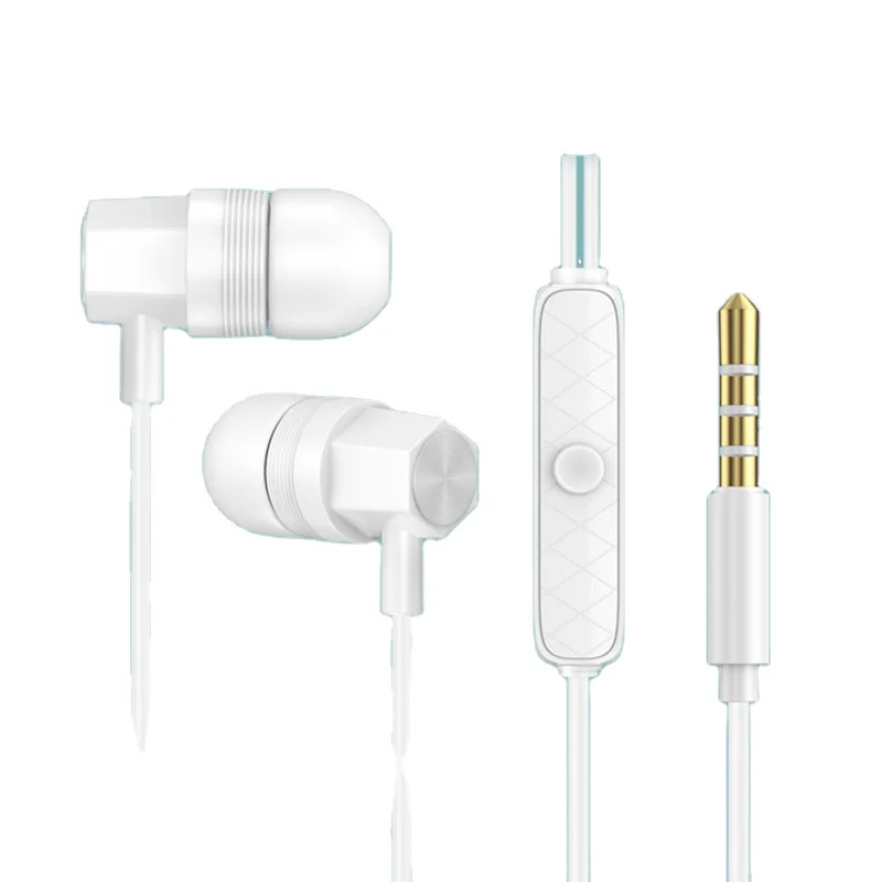 

PUJIMAX Music Wired Earphones 3.5mm In-ear Bass Earbuds Sports Hands-free Headphone With Mic For PC Samsung Huawei Xiaomi Phone, White,black