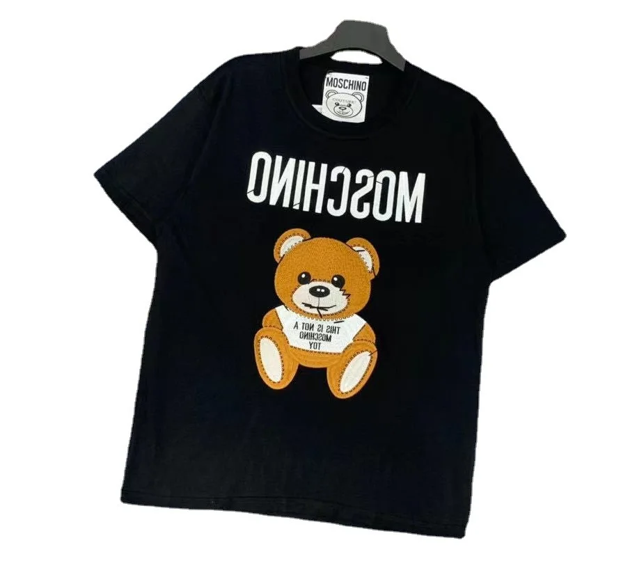 

21ss MOSCHINOS T Shirt Teddy Bear Big Logo Tee Inverted Letter MOSCHINOS TShirt