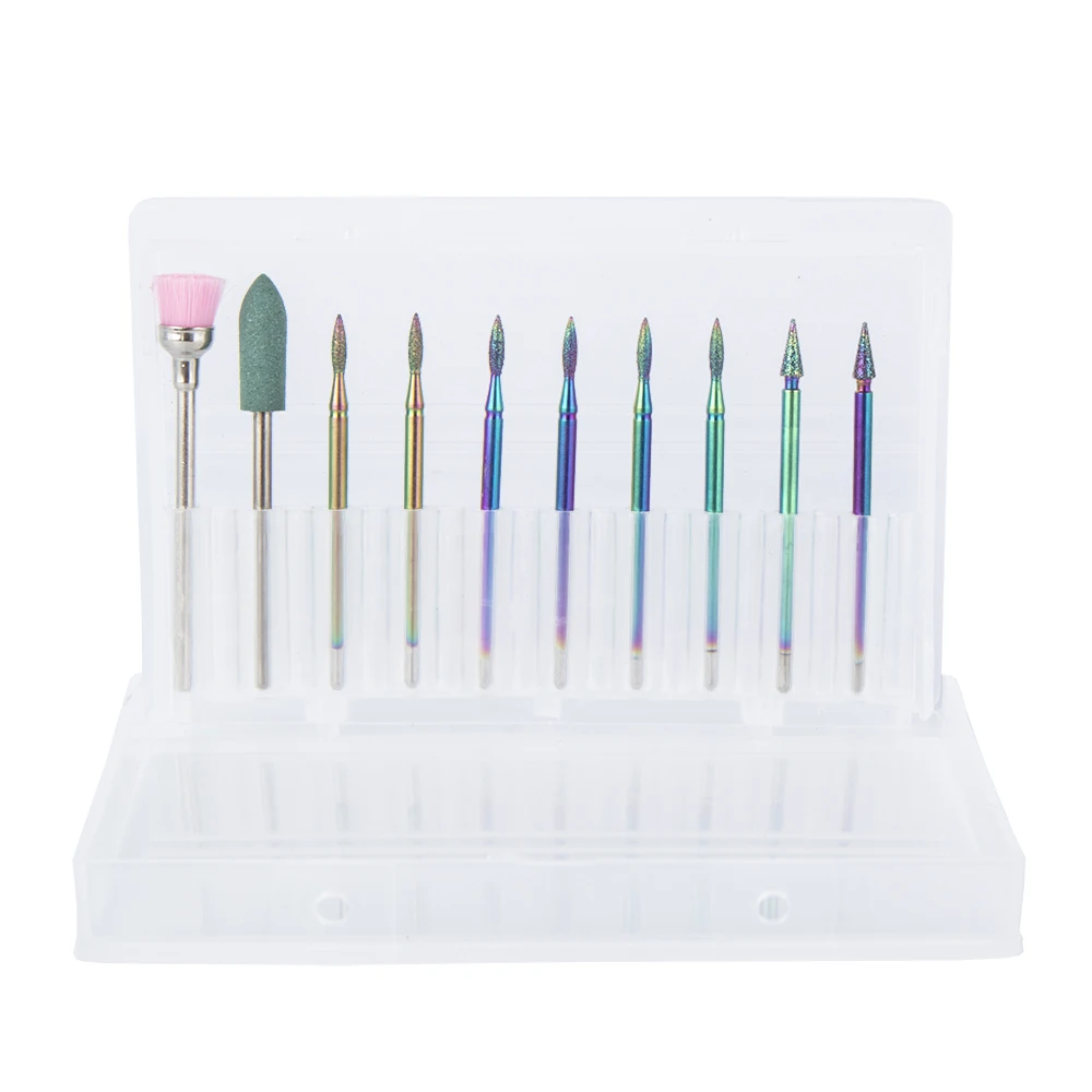 

new package nail drill 30 pcs diamond bits set, White;pink;yellow;purple;blue;black