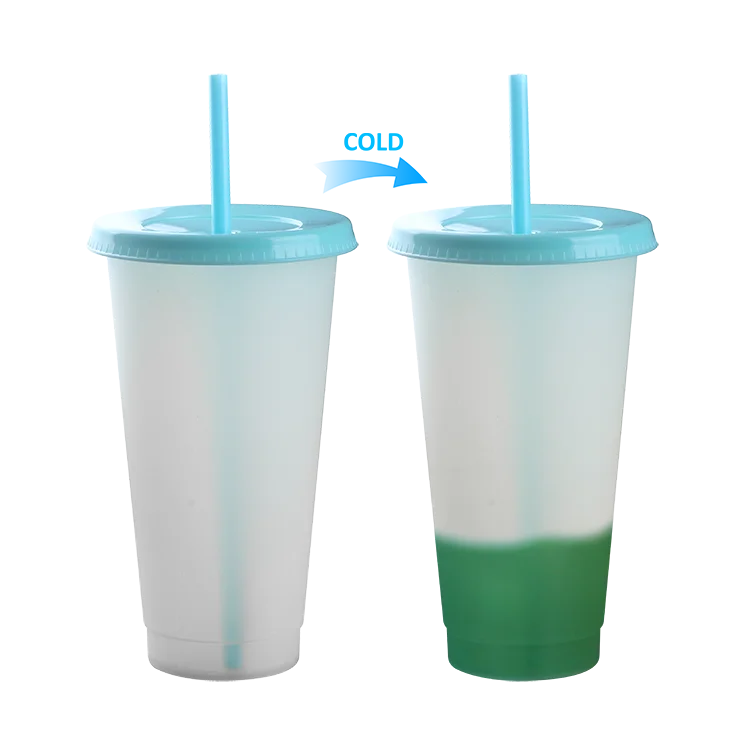 

2020 Hot selling 5 in 1 cold color changing pp cup clear plastic cup