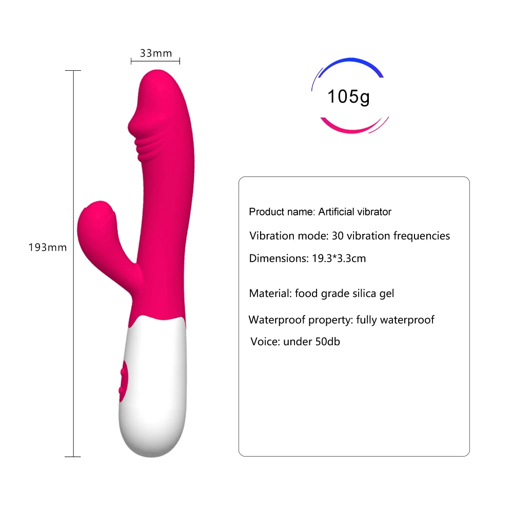 Amazon Hot Selling Silicone Dildo 30 Speeds Vibration rabbit vibrator dildo sex toy