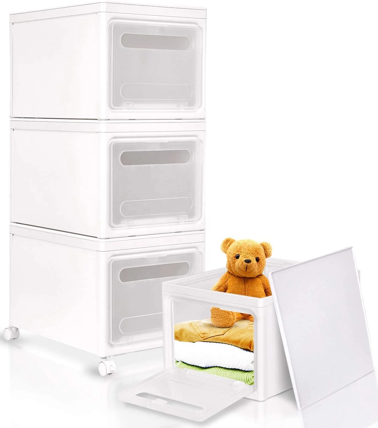 

Plastic Storage Container 3 Pack Storage Bins storage bins with drawers