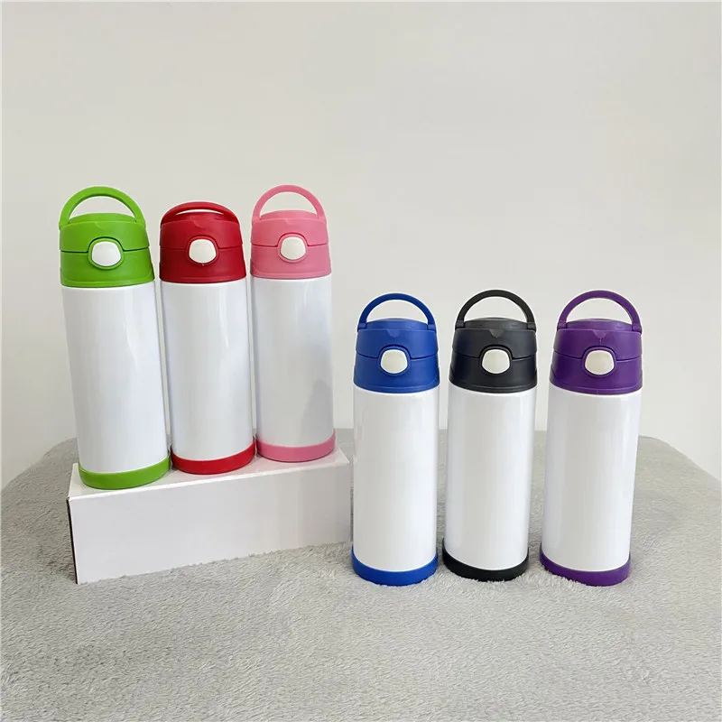 

RTS US warehouse Stainless steel Vacuum Insulated straight kids water bottle blank sublimation 12oz flip hop for heat press