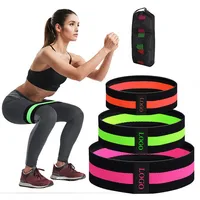 

exercise fitness loop band for leg and butt set of 3 heavy duty fabric elastic workout hip circle resistance bands