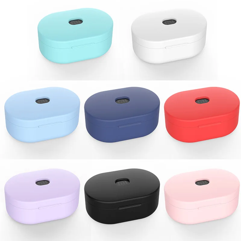 

New Applicable RedMi AirDots Headphone Case Wireless Bluetooth Liquid Silicone Solid Color Headset