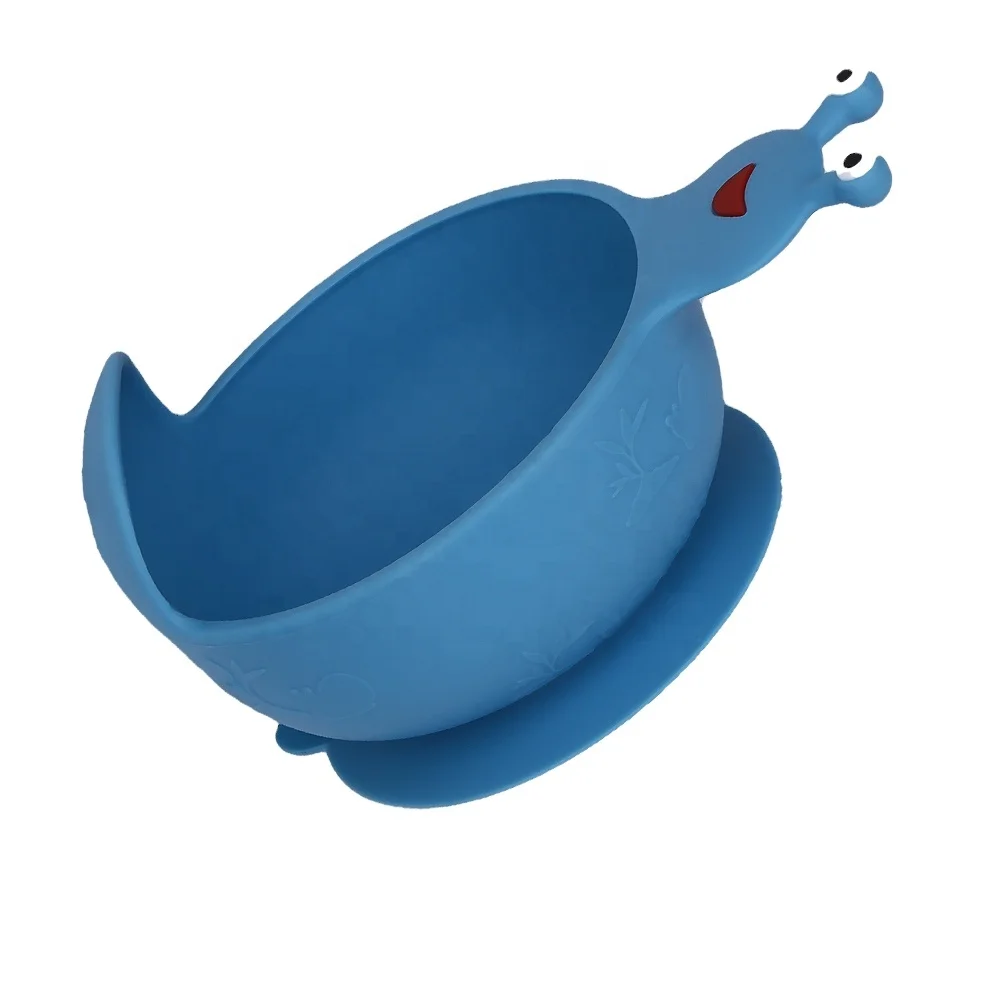 

Factory Wholesale High Quality Easy To Clean Snail Shaped Silicone Baby Bowl Without Bpa