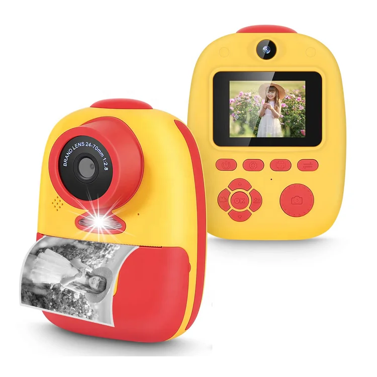 

Mini Carton Children Selfie Photo Toy Instant Print Hd Waterproof Action Video Digital Kids Camera With App & Game