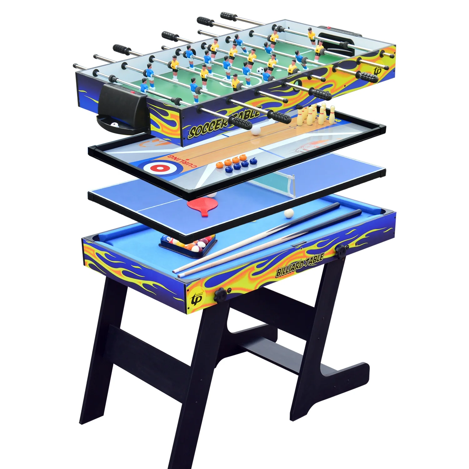 

5in1 Folding Multi game table billiards table Soccer table Shuffleboard game Bowling game Tennis Soccer TM-4819