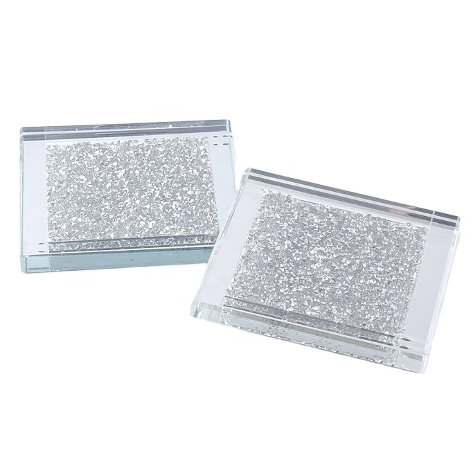 

Wholesale 10cm crystal silver diamond square coaster