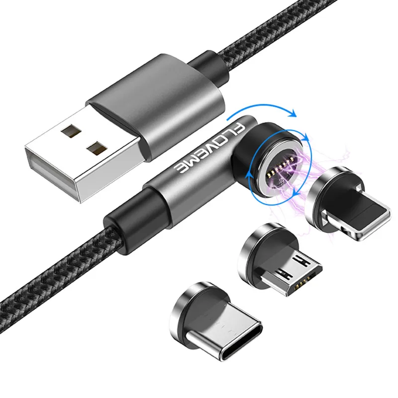 

Free Shipping 1 Sample OK FLOVEME Custom 1M 540 Magnetic 3A Fast 7-Pin Mobile USB Cable For iPhone Type C Charging Data Cable