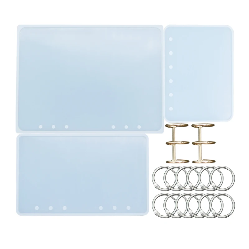 

DIY Crystal Drop Adhesive translucence notebook shape silicone mold Resin Mold with Book Rings for Resin Jewelry DIY, White