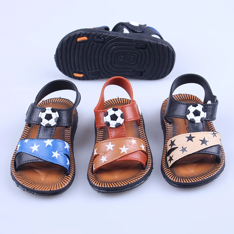 

2021 Summer Korean fashion kids flat pvc leather sandals