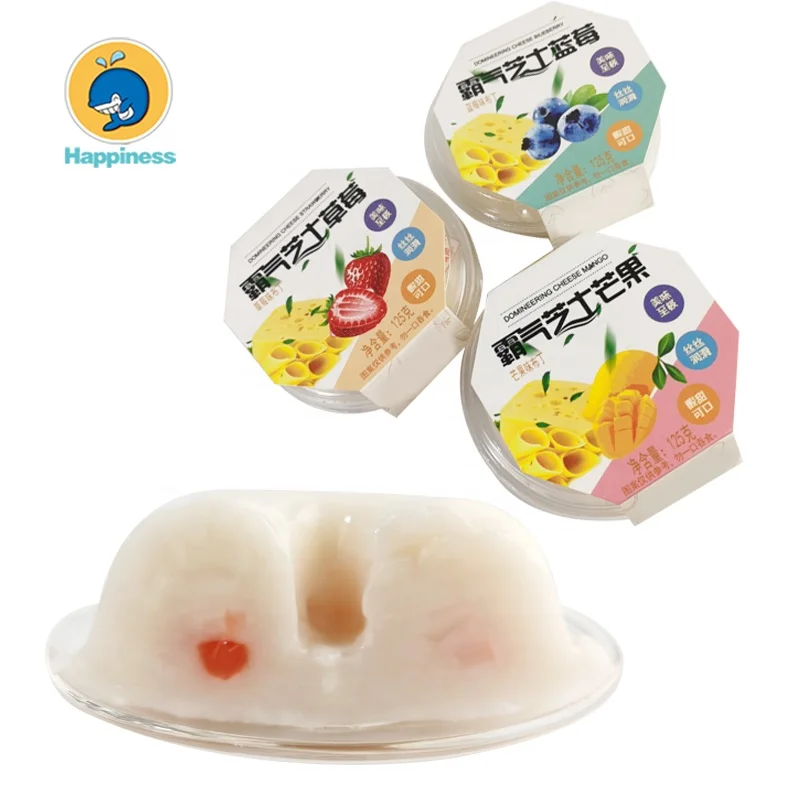 

hot sale cheese fruit flavor jelly cup pudding with coconut