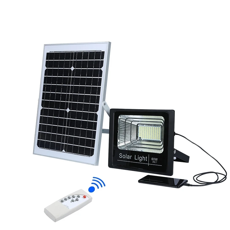 Outdoor lighting waterproof ip67 abs smd 25w 60w 100w solar led flood lamp