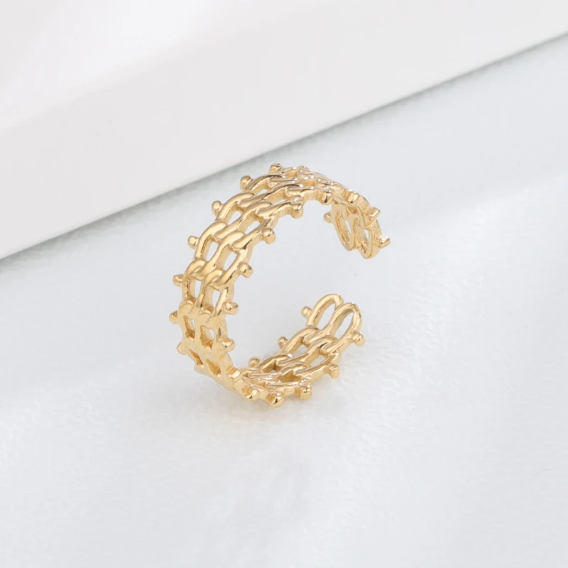 

JR0166 New gold chain ring men double chain gold ring jewelry Free Sample
