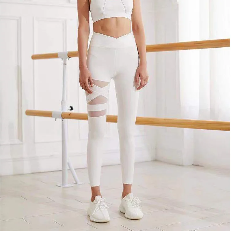 hot white yoga pants