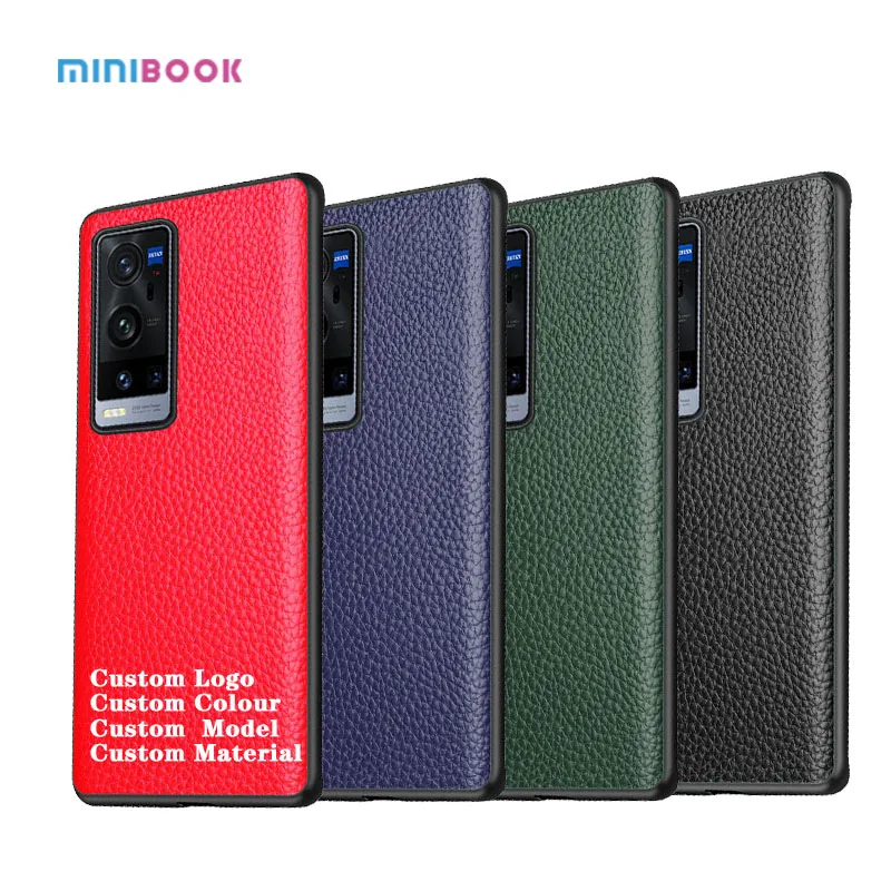 

Minibook Genuine Leather Mobile Phone Card Case wholesale phone case for VIVO X60 pro