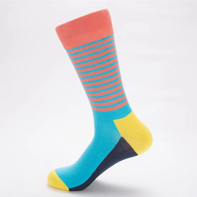 

ML 018 High Quality Best Selling Custom Cotton Stripe Socks Best Mens Crew Socks, Custom color
