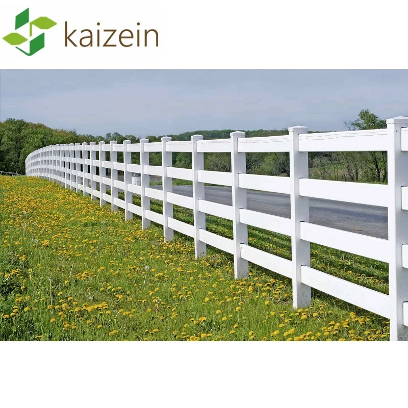 

European style PVC Security Horse Fence, White, tan, grey, black